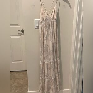 Mossimo Supply Co maxi dress light pink silver tiered lace details size XS